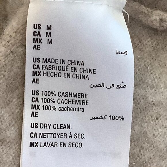 Charter Club cashmere sweater women's medium v-neck mushroom taupe neutral - Picture 6 of 7